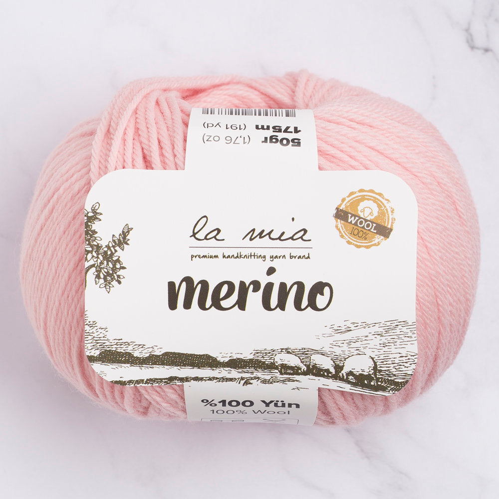 La Mia Merino Pembe El Örgü İpi - L040